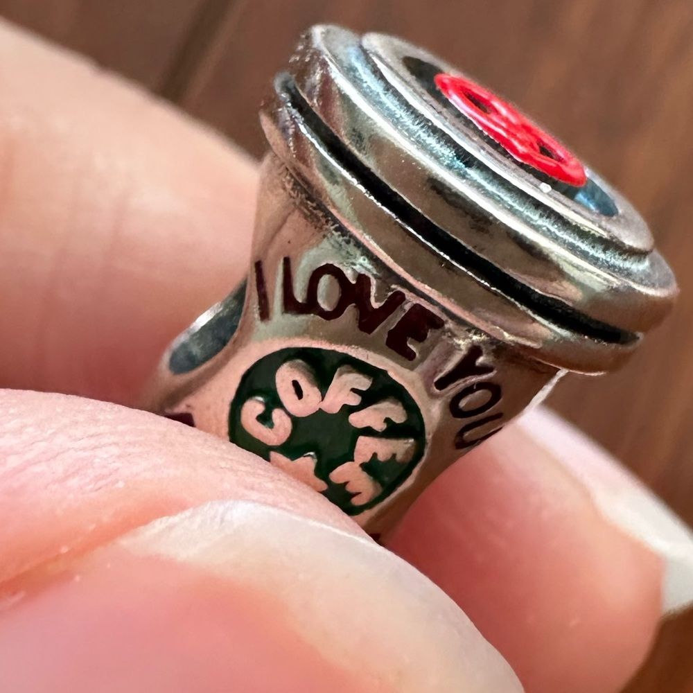 NWOT "Love" Coffee Silver 925 Pandora Fit Charm - Picture 7 of 12